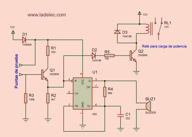 Detector de humedad con buzzer y relé Detector de humedad con buzzer y relé