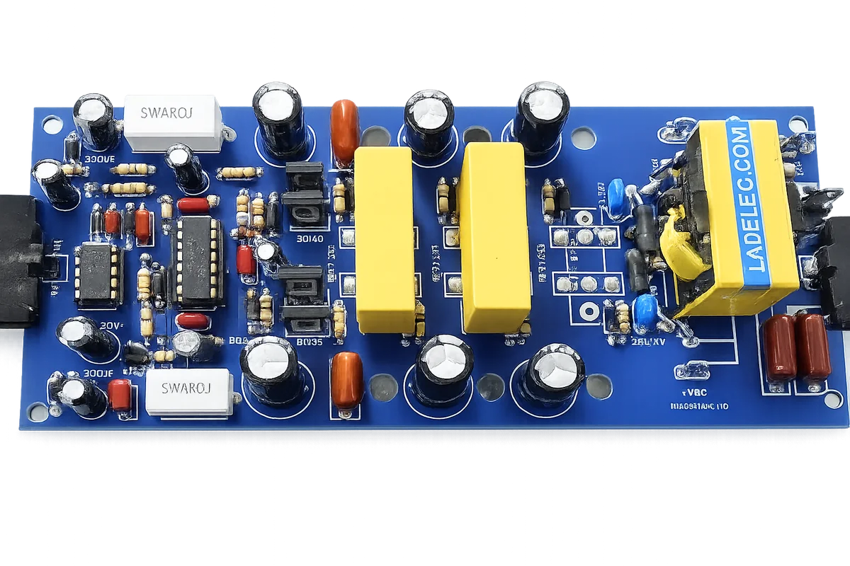 Tarjeta driver amplificador Clase D 2400W con 6 MOSFET IRFP260N - Ladelec