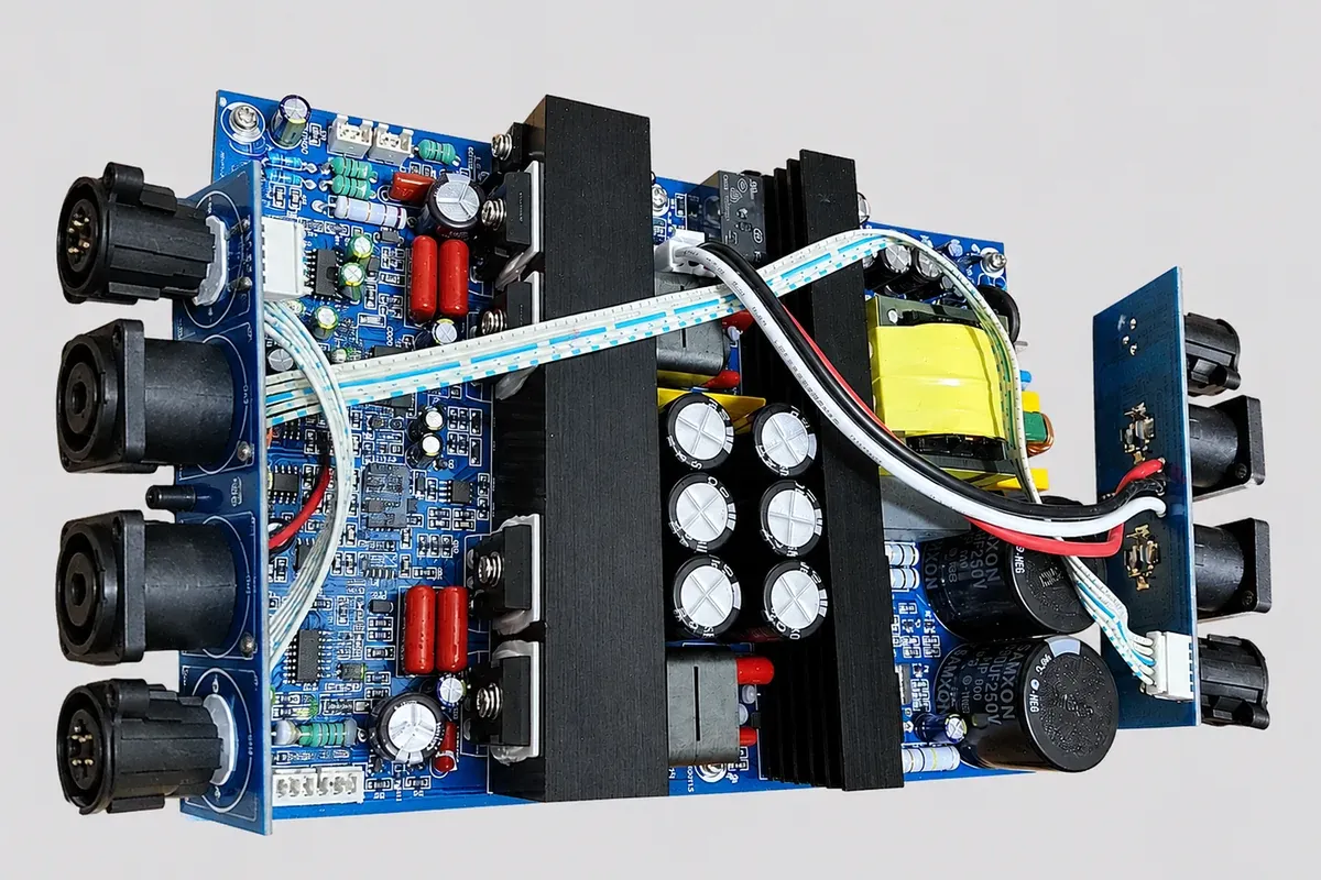 Módulo amplificador Clase D estéreo 500 W + 500 W IRS2092 - Ladelec