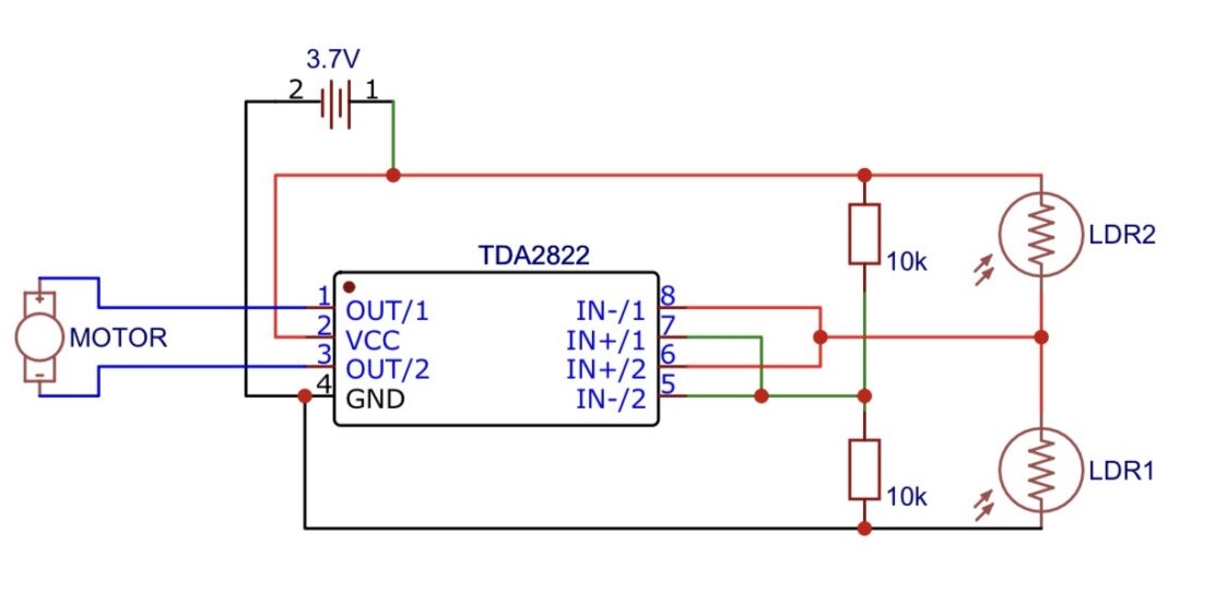 TDA2822 como SEGUIDOR LUZ