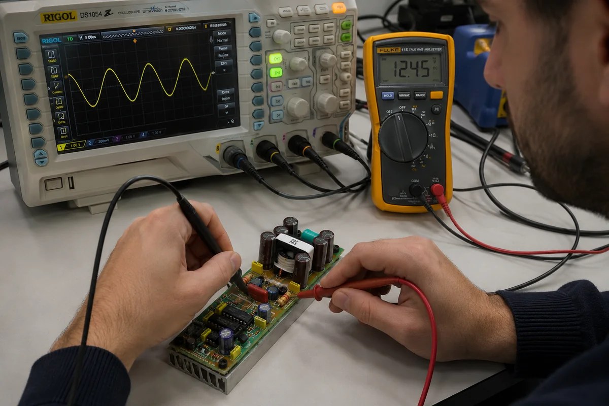 Amplificador profesional Clase D de alta potencia utilizado en el Curso de Sonido Profesional de Ladelec