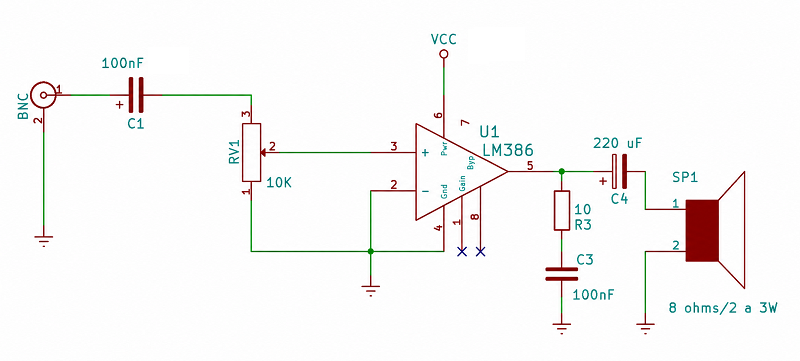 amplificador de audio lm386