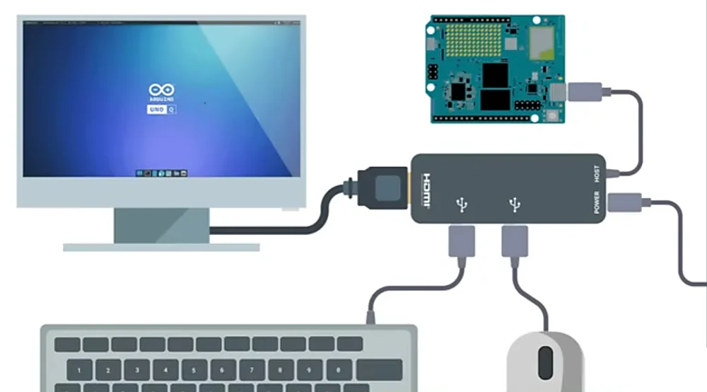 Arduino Uno Q funcionando como ordenador de sobremesa con Linux